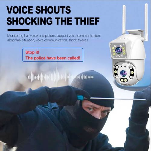 1080 Dual Lens HD PTZ Network Camera Zoom Dual Lens Home Outdoor WiFi Camera