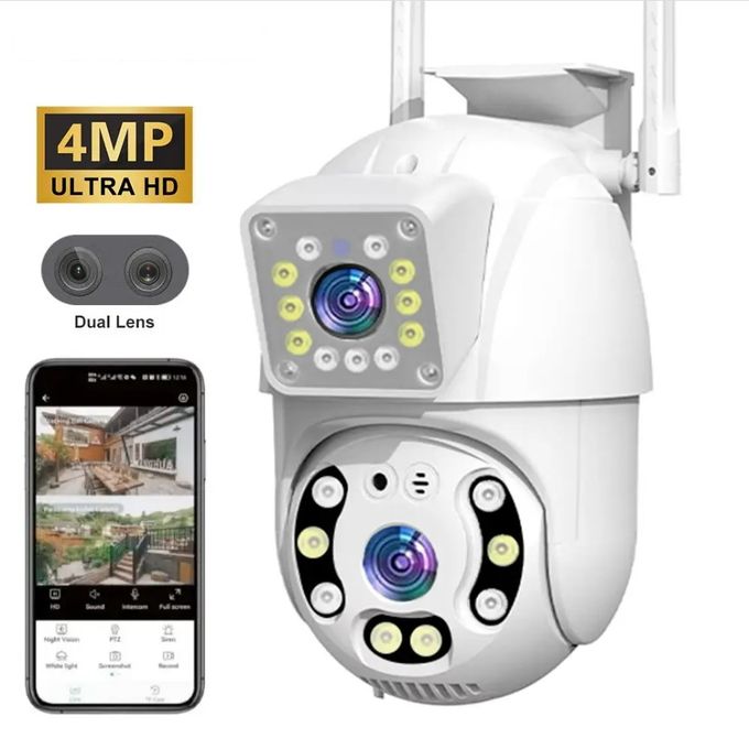 1080 Dual Lens HD PTZ Network Camera Zoom Dual Lens Home Outdoor WiFi Camera