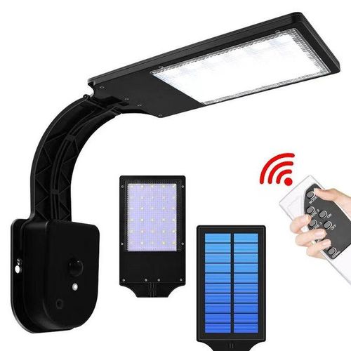 LED Solar Motion Lights Street Flood Sensor Outdoor Garden Light Lamp- Black