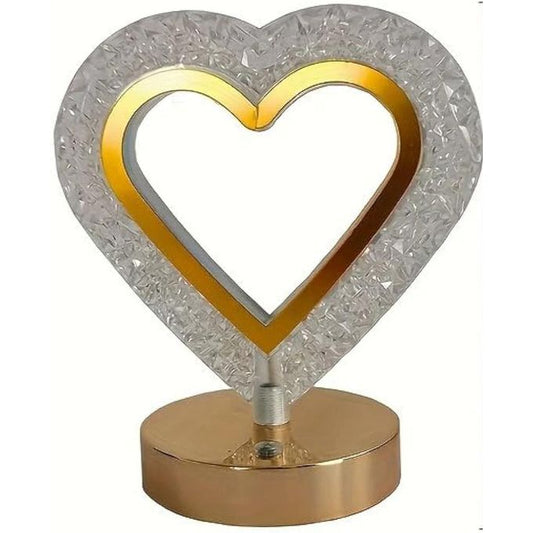 LED Heart Shaped Table Decorative Touch Operated Night Lamp With 3 Light Adjustments Good For Indoor Lighting for Home, Office, Bedroom, Living Room, Diwali Gift Item - Multicolor