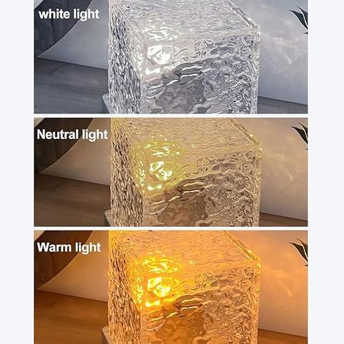 Dynamic Water Ripple Projection 3Colors Control Night Lamp