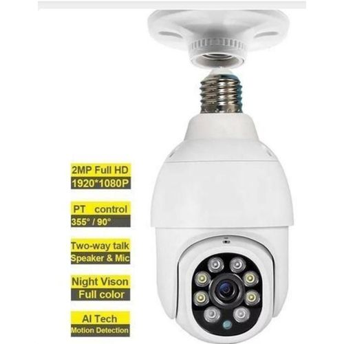 Wireless IP Wifi Smart CCTV Bulb Camera 1080P