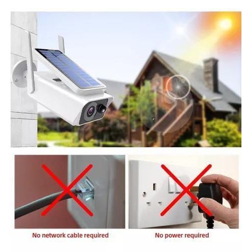 ICSEE WiFi Solar Powered Net Camera - Outdoor Security Surveillance-White