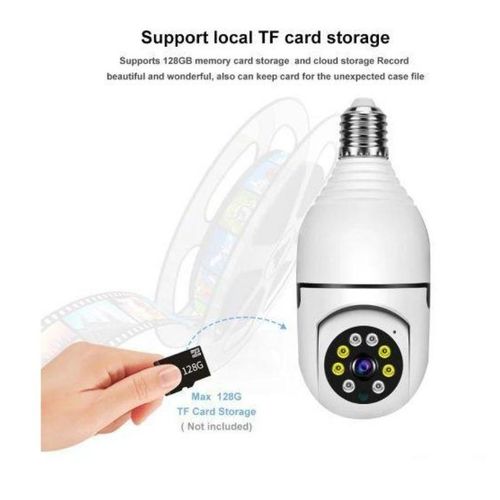 Wireless IP Wifi Smart CCTV Bulb Camera 1080P